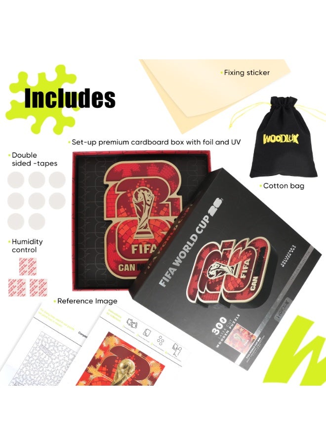 FIFA World Cup 2026 Luxury Wooden Puzzle - Canada 300pc Gift Box - Trophy Logo Edition - Image 5